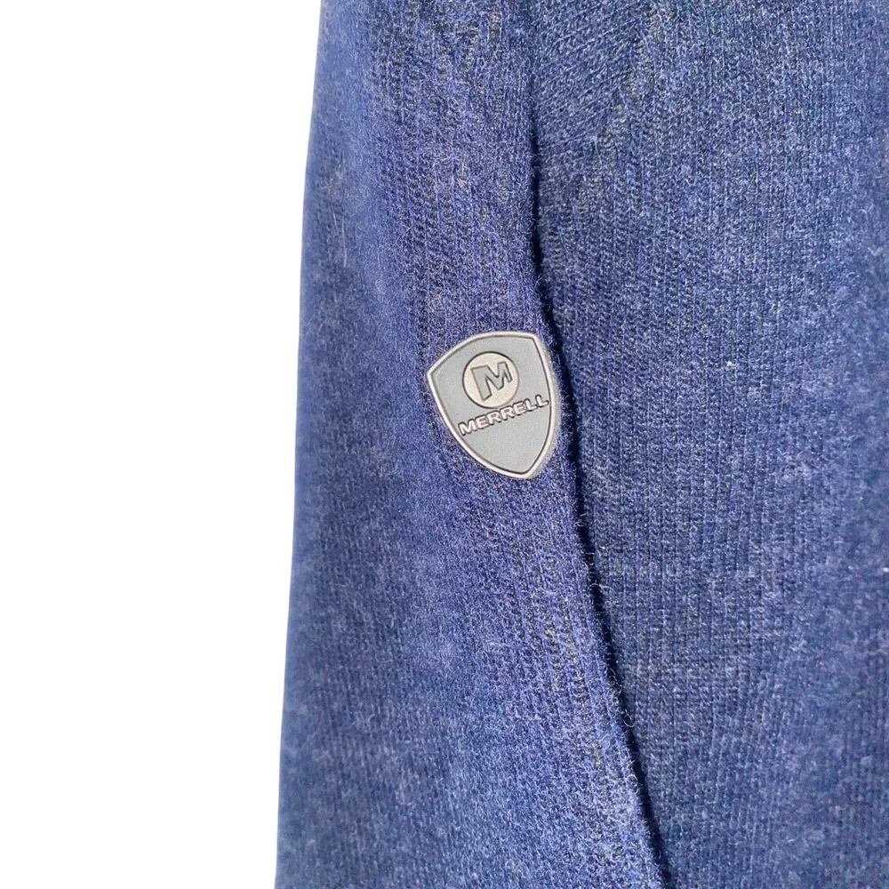 Merrell Women's Small P Dark Blue Wool Blend Fleece Lined Hooded Full Zip Jacket